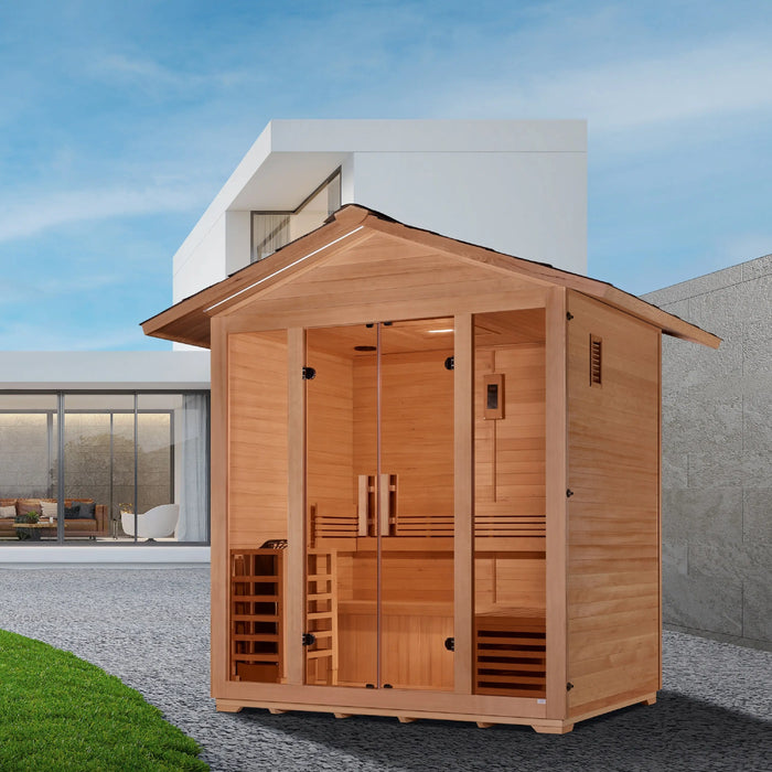 Golden Designs "Vorarlberg" Outdoor Traditional Steam Sauna (5 Person) Golden Design Saunas