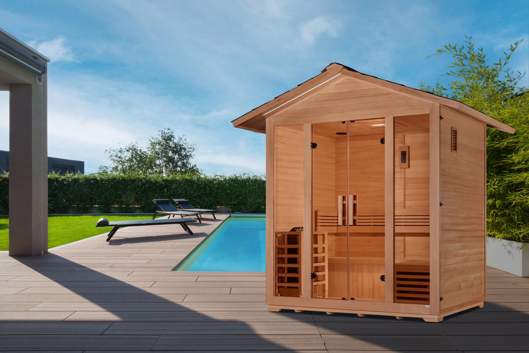 Golden Designs "Vorarlberg" Outdoor Traditional Steam Sauna (5 Person) Golden Design Saunas