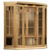 Maxxus 3 Person Corner Unit Near Zero EMF Infrared Sauna - Canadian Hemlock Maxxus