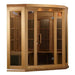 Maxxus 3 Person Corner Unit Near Zero EMF Infrared Sauna - Canadian Red Cedar Maxxus