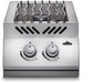 Napoleon 15" Built-in 500 Series Inline Dual Range Top Drop-in Burner with Stainless Steel Cover - front view with two knobs and wave cooking grids