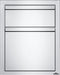 Napoleon 18" X 24" Stainless Steel Large and Standard Double Drawer - front view