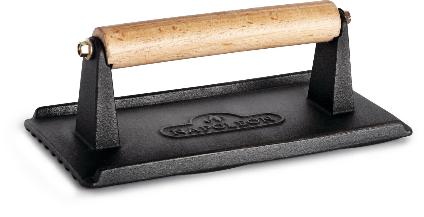 Napoleon 56056 Cast Iron Chef's Press - cast iron press with wood handle