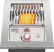 Napoleon Built-in 700 Series 10" Single Infrared Drop-In Burner with Stainless Steel Cover - top view with the infrared burner glowing and a red-lit knob