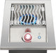 Napoleon Built-in 700 Series 10" Single Range Drop-In Burner with Stainless Steel Cover - top view with the burner lit and a red-lit knob