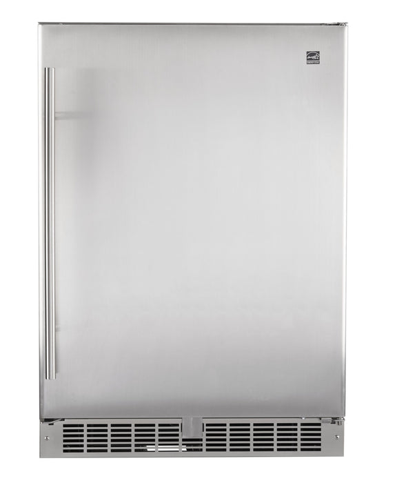 Napoleon Oasis 24" Outdoor Rated Stainless Steel Fridge - front view, door closed