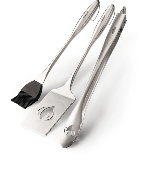 Napoleon PRO Stainless Steel 3 Piece Tool-Set for Prestige Series - stainless steel basting brush, spatula and tongs