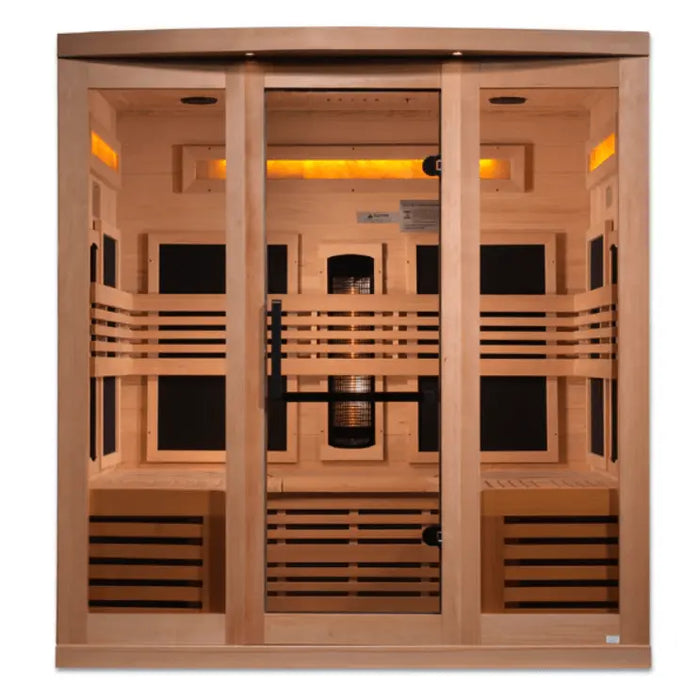 Golden Designs "Reserve Edition" 6-Person Full Spectrum PureTech™ Near Zero EMF FAR Infrared Sauna with Himalayan Salt Bar & Canadian Hemlock | GDI-8260-01 Golden Design Saunas