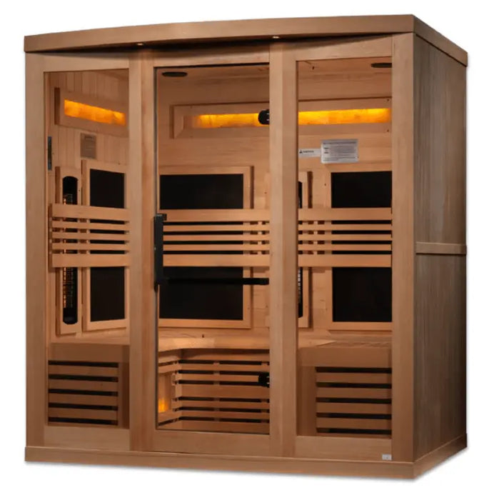 Golden Designs "Reserve Edition" 6-Person Full Spectrum PureTech™ Near Zero EMF FAR Infrared Sauna with Himalayan Salt Bar & Canadian Hemlock | GDI-8260-01 Golden Design Saunas