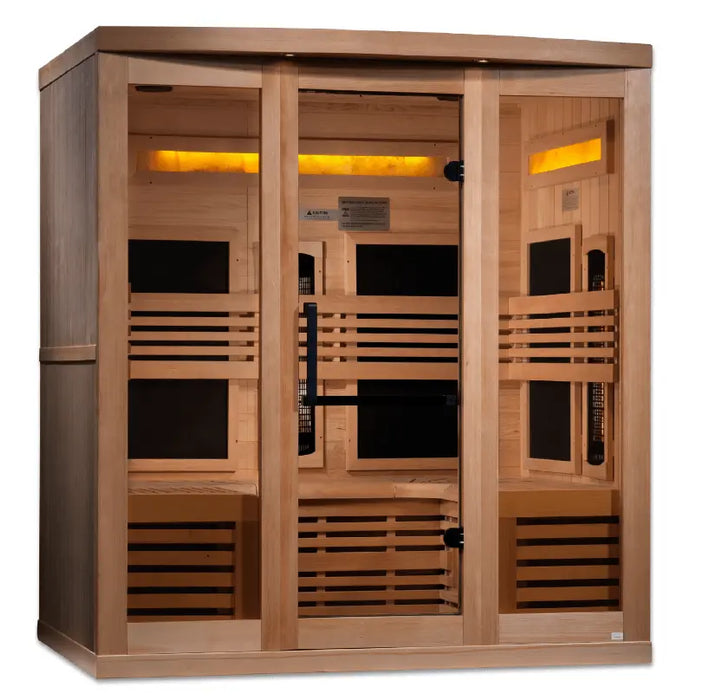 Golden Designs "Reserve Edition" 6-Person Full Spectrum PureTech™ Near Zero EMF FAR Infrared Sauna with Himalayan Salt Bar & Canadian Hemlock | GDI-8260-01 Golden Design Saunas