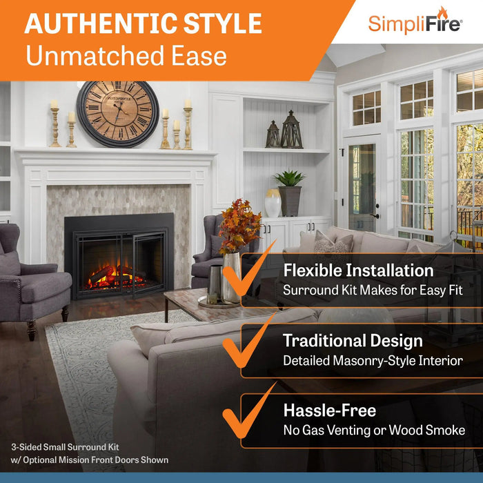 SimpliFire 25" Traditional Built-In Electric Fireplace Insert SimpliFire