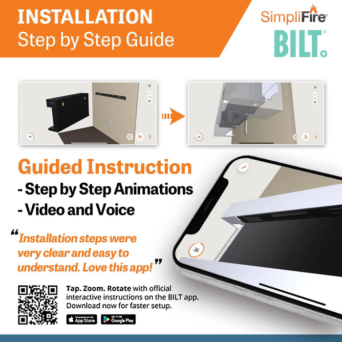 SimpliFire Format 36" Wall Mounted Linear Electric Fireplace SimpliFire