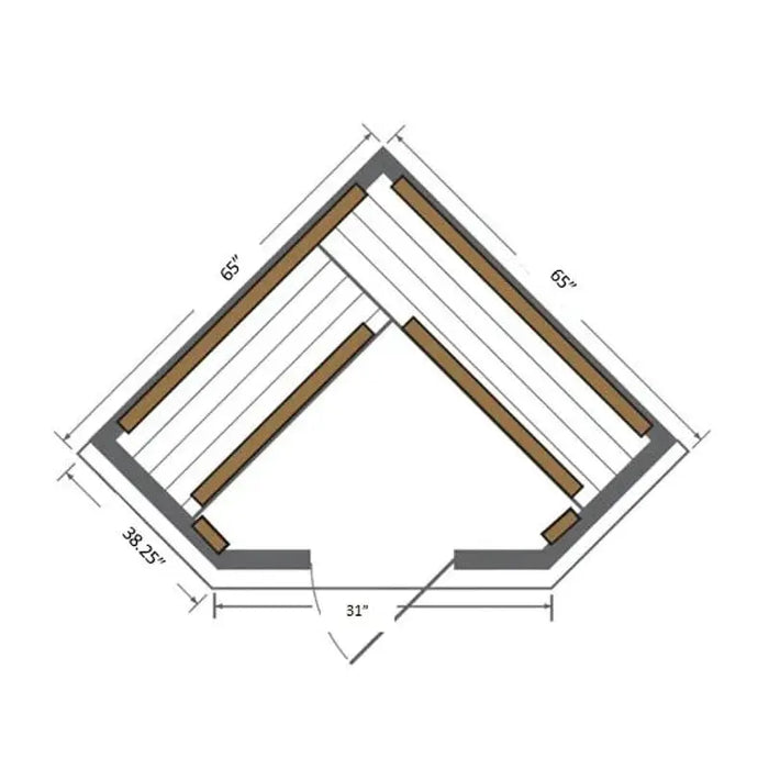 SunRay Bristol Bay 4 Person Indoor Corner Sauna SunRay Saunas