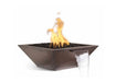 The Outdoor Plus Maya Hammered Copper Square Gas Fire & Water Bowl