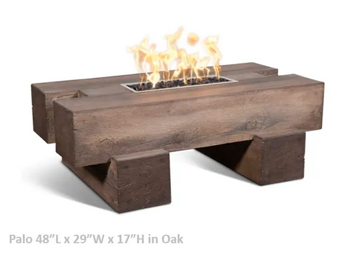 The Outdoor Plus Palo Wood Grain Concrete Fire Pit + Free Cover The Outdoor Plus