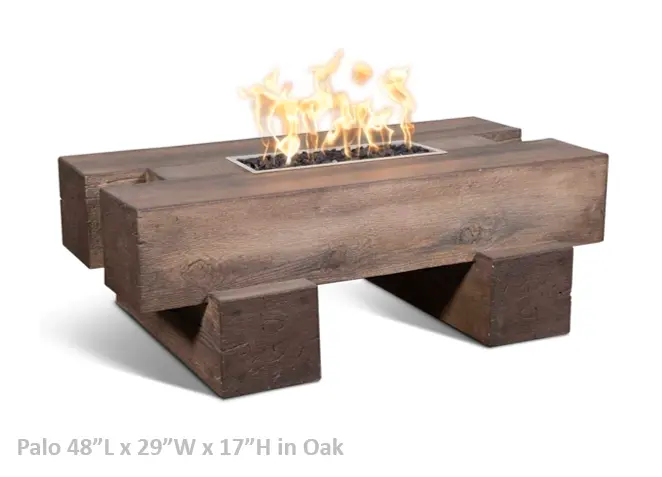 The Outdoor Plus Palo Wood Grain Concrete Fire Pit + Free Cover The Outdoor Plus