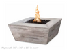 The Outdoor Plus Plymouth Square Wood Grain Concrete Fire Pit + Free Cover The Outdoor Plus