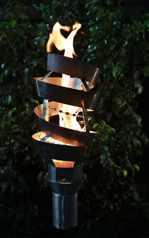 The Outdoor Plus Spiral Fire Torch / Stainless Steel + Free Cover The Outdoor Plus
