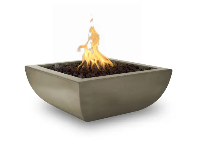 The Outdoor Plus Avalon GFRC Concrete Square Gas Fire Bowl – Liquid Propane
