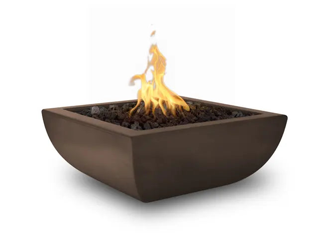 The Outdoor Plus Avalon GFRC Concrete Square Gas Fire Bowl – Liquid Propane