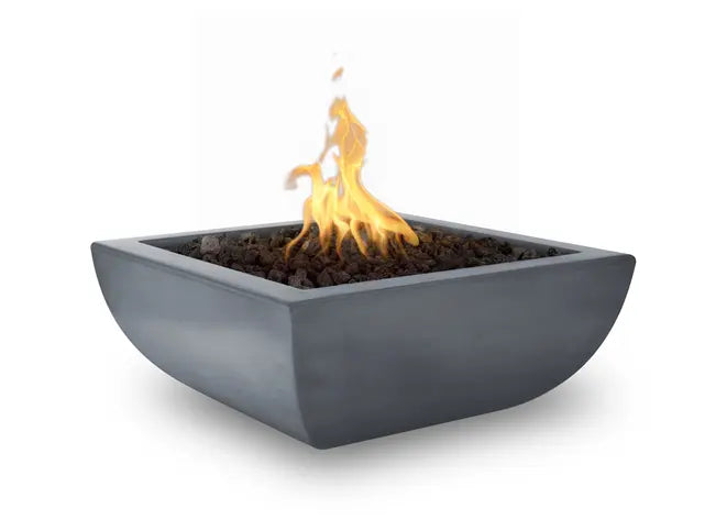 The Outdoor Plus Avalon GFRC Concrete Square Gas Fire Bowl – Liquid Propane