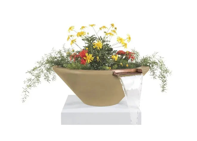 The Outdoor Plus Cazo GFRC Concrete Round Planter & Water Bowl