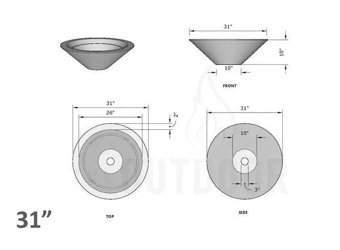 The Outdoor Plus Cazo Concrete Planter Bowl The Outdoor Plus