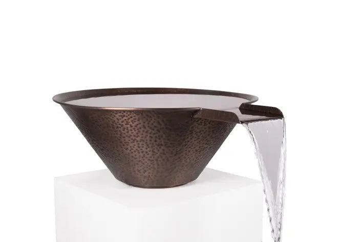 The Outdoor Plus Cazo Hammered Copper Round Water Bowl