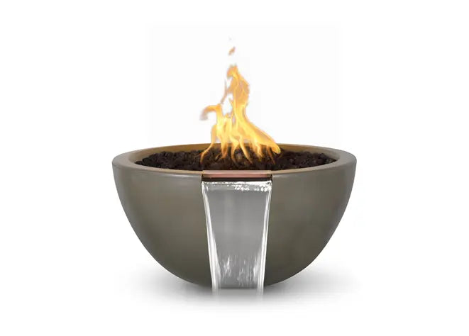 The Outdoor Plus Luna GFRC Concrete Round Gas Fire & Water Bowl – Liquid Propane