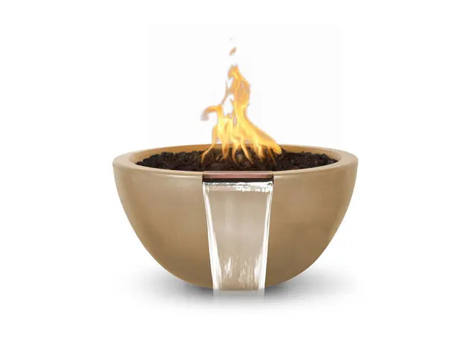 The Outdoor Plus Luna GFRC Concrete Round Gas Fire & Water Bowl – Liquid Propane