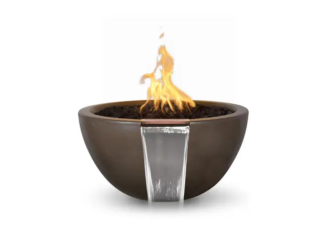 The Outdoor Plus Luna GFRC Concrete Round Gas Fire & Water Bowl – Liquid Propane