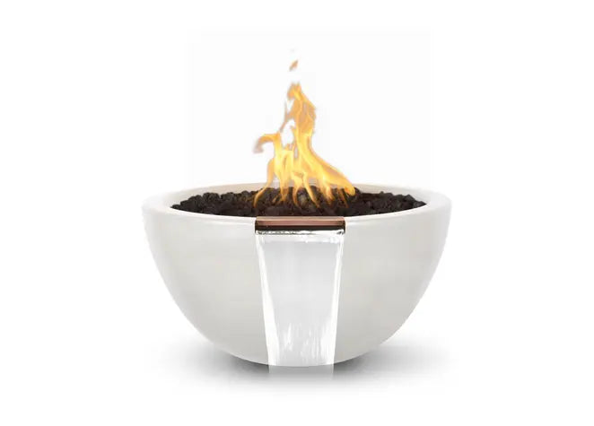The Outdoor Plus Luna GFRC Concrete Round Gas Fire & Water Bowl – Liquid Propane