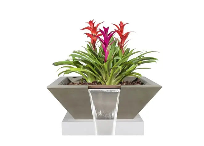 The Outdoor Plus Maya GFRC Concrete Square Planter & Water Bowl