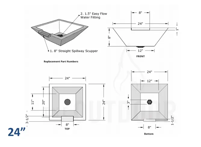 The Outdoor Plus Maya Concrete Water Bowl + Free Cover The Outdoor Plus