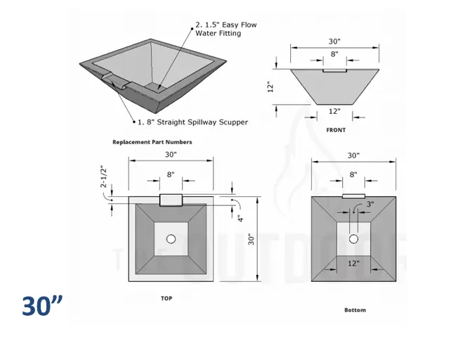 The Outdoor Plus Maya Concrete Water Bowl + Free Cover The Outdoor Plus