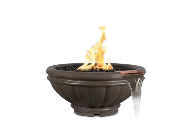 The Outdoor Plus Roma GFRC Concrete Round Gas Fire & Water Bowl – Liquid Propane