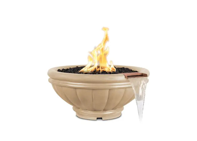 The Outdoor Plus Roma GFRC Concrete Round Gas Fire & Water Bowl – Liquid Propane