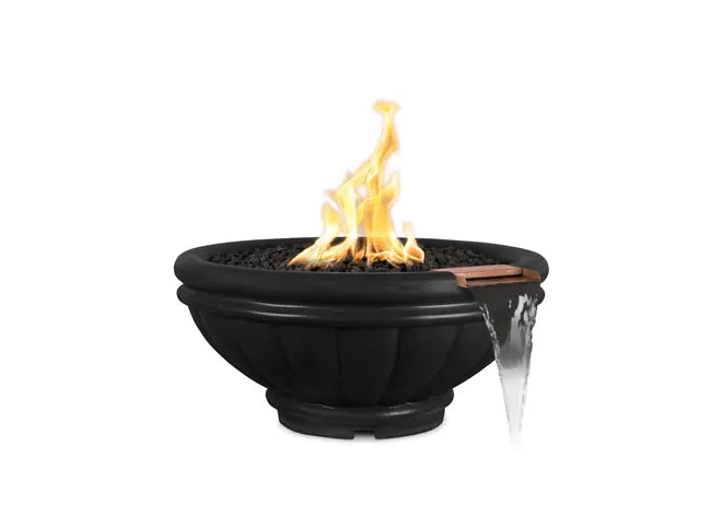 The Outdoor Plus Roma GFRC Concrete Round Gas Fire & Water Bowl – Liquid Propane