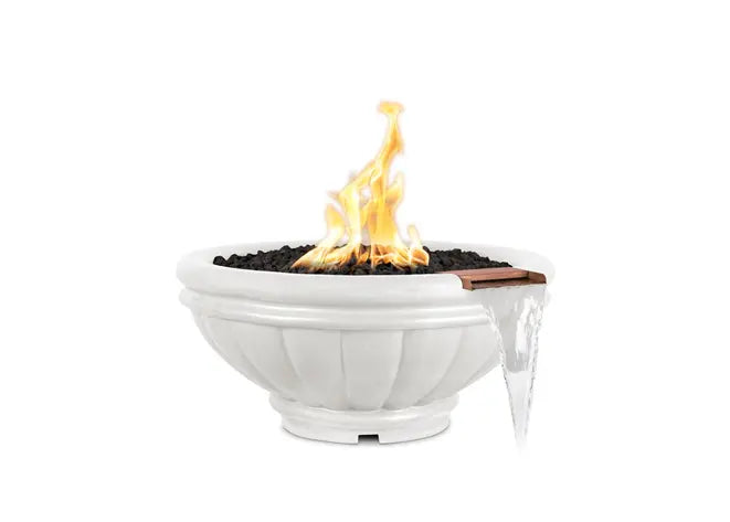 The Outdoor Plus Roma GFRC Concrete Round Gas Fire & Water Bowl – Liquid Propane