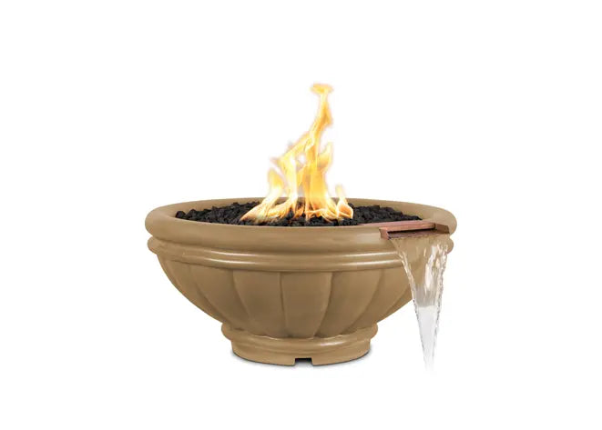 The Outdoor Plus Roma GFRC Concrete Round Gas Fire & Water Bowl – Liquid Propane
