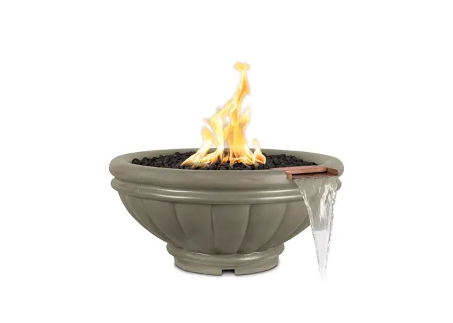 The Outdoor Plus Roma GFRC Concrete Round Gas Fire & Water Bowl – Liquid Propane