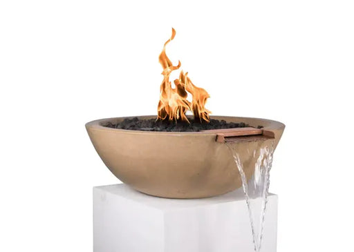 The Outdoor Plus Sedona GFRC Concrete Round Gas Fire & Water Bowl – Liquid Propane