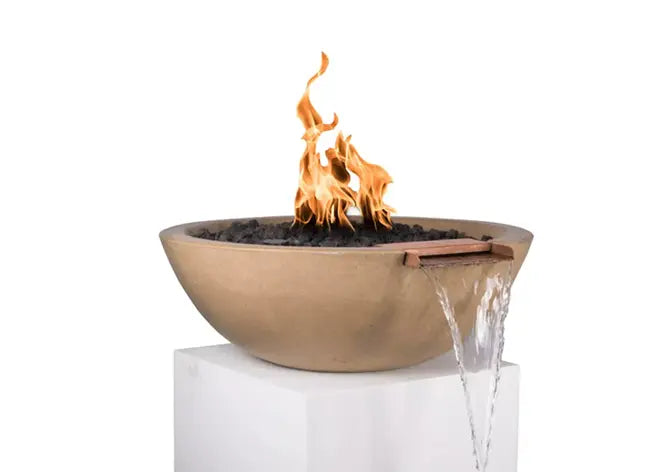 The Outdoor Plus Sedona GFRC Concrete Round Gas Fire & Water Bowl – Liquid Propane