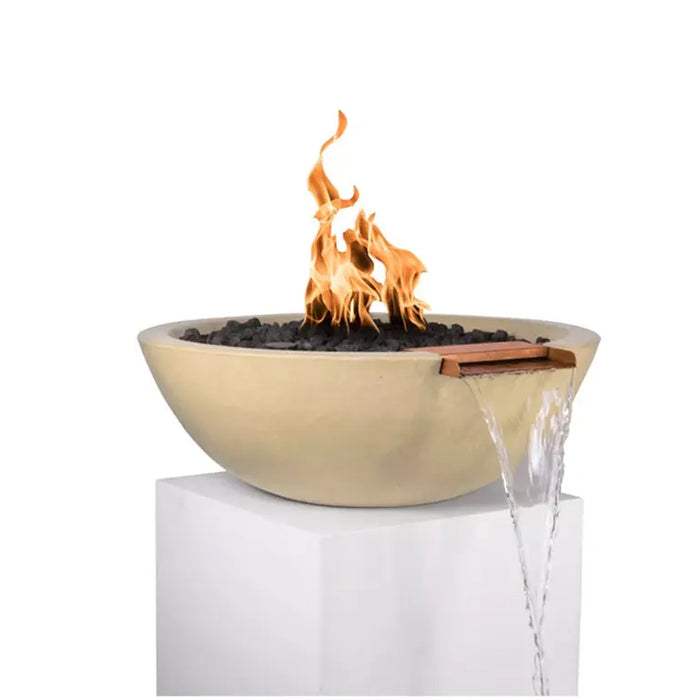 The Outdoor Plus Sedona GFRC Concrete Round Gas Fire & Water Bowl – Liquid Propane