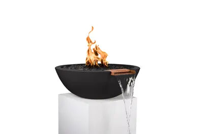 The Outdoor Plus Sedona GFRC Concrete Round Gas Fire & Water Bowl – Liquid Propane
