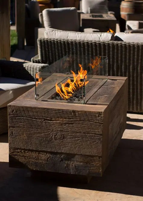 The Outdoor Plus Catalina 48" Rectangle GFRC Wood Grain Fire Pit The Outdoor Plus