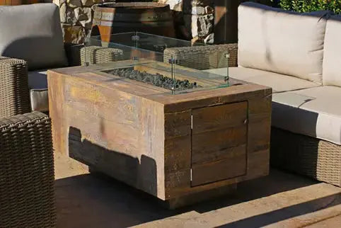 The Outdoor Plus Catalina 48" Rectangle GFRC Wood Grain Fire Pit The Outdoor Plus