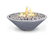 Durable Cazo fire pit with stainless steel burner and lava rocks.