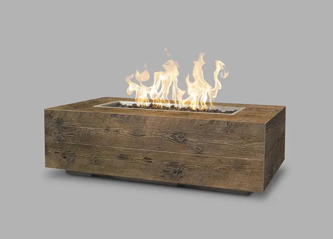 The Outdoor Plus Coronado 48" Rectangle GFRC Wood Grain Fire Pit The Outdoor Plus