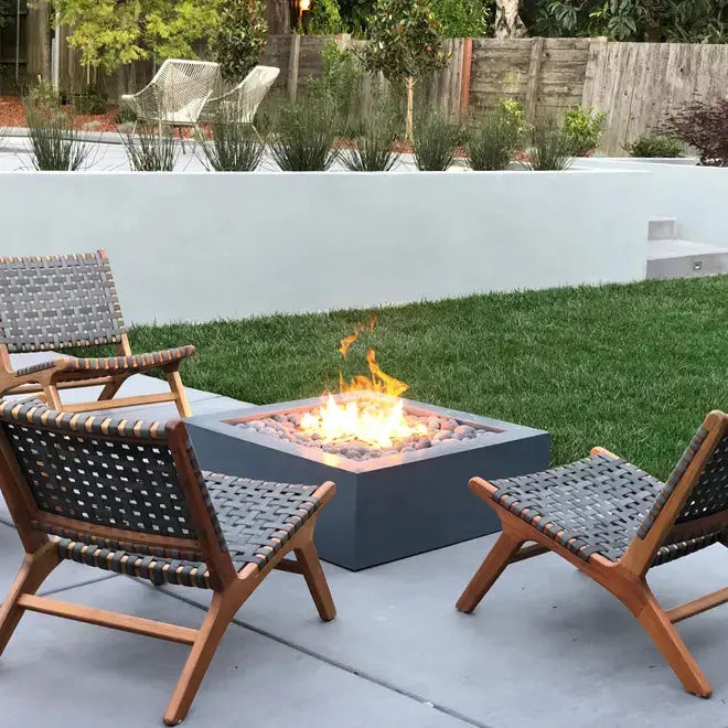 The Outdoor Plus Quad 36" Square GFRC Concrete Fire Pit The Outdoor Plus